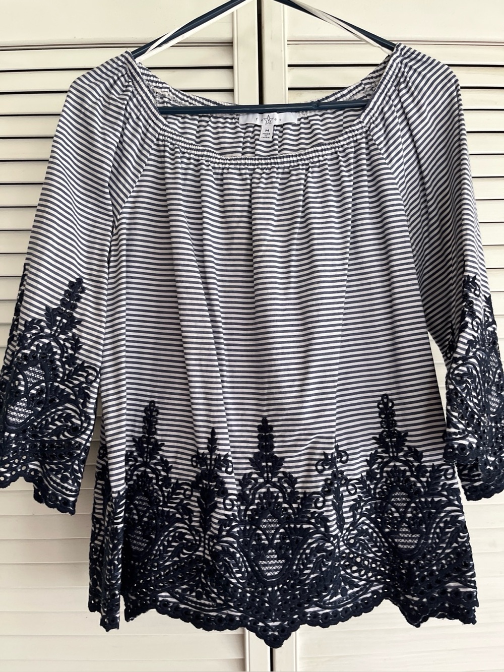 Fever Navy and White Striped Girls Skirt